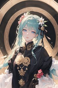 Preview wallpaper girl, jewelry, dress, hair, anime