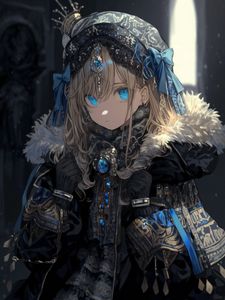 Preview wallpaper girl, jewelry, gloves, anime, art