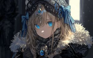 Preview wallpaper girl, jewelry, gloves, anime, art