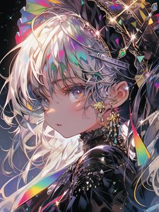 Preview wallpaper girl, jewelry, portrait, art, anime