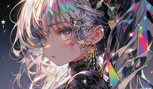 Preview wallpaper girl, jewelry, portrait, art, anime