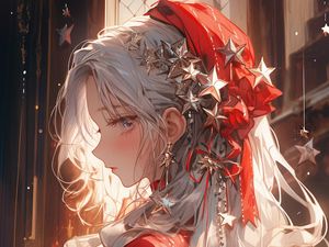 Preview wallpaper girl, jewelry, stars, art, anime