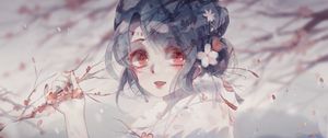 Preview wallpaper girl, kimono, anime, art