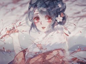 Preview wallpaper girl, kimono, anime, art