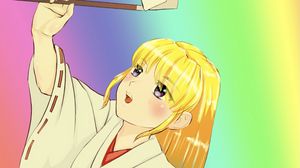 Preview wallpaper girl, kimono, anime, art, colorful