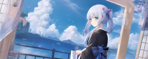 Preview wallpaper girl, kimono, anime, bow