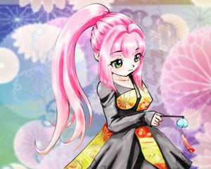 Preview wallpaper girl, kimono, bell, anime