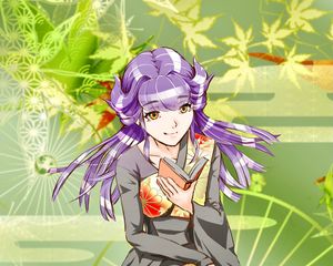 Preview wallpaper girl, kimono, book, reading, anime