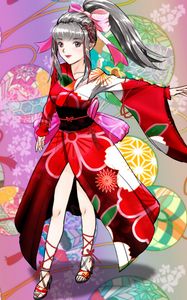 Preview wallpaper girl, kimono, bow, anime