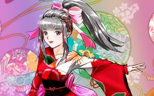 Preview wallpaper girl, kimono, bow, anime