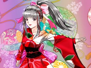 Preview wallpaper girl, kimono, bow, anime