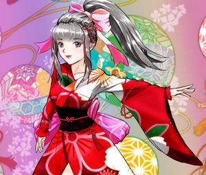 Preview wallpaper girl, kimono, bow, anime