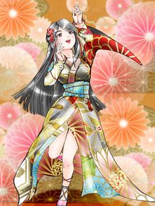 Preview wallpaper girl, kimono, dance, anime