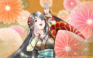 Preview wallpaper girl, kimono, dance, anime