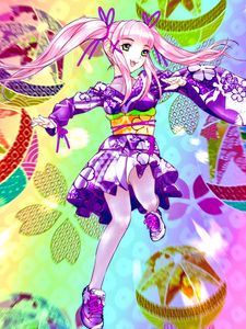 Preview wallpaper girl, kimono, dance, movement, anime