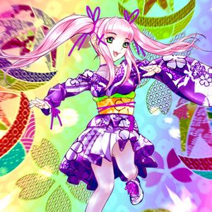 Preview wallpaper girl, kimono, dance, movement, anime