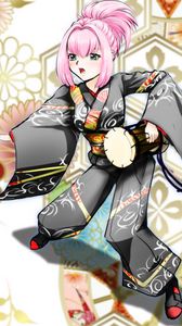 Preview wallpaper girl, kimono, drum, anime
