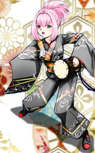 Preview wallpaper girl, kimono, drum, anime