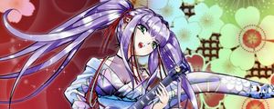 Preview wallpaper girl, kimono, electric guitar, guitar, music, anime