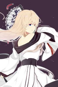 Preview wallpaper girl, kimono, fan, anime