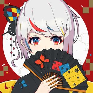 Preview wallpaper girl, kimono, fan, anime, art, colorful