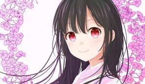 Preview wallpaper girl, kimono, flowers, anime