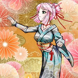 Preview wallpaper girl, kimono, gesture, flowers, anime