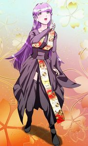 Preview wallpaper girl, kimono, gesture, singing, anime