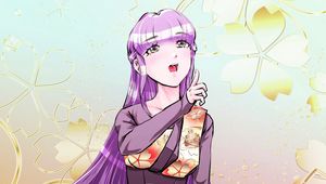 Preview wallpaper girl, kimono, gesture, singing, anime