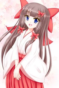 Preview wallpaper girl, kimono, glance, anime, art, cartoon