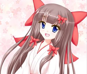 Preview wallpaper girl, kimono, glance, anime, art, cartoon