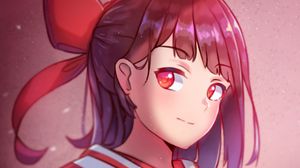 Preview wallpaper girl, kimono, glance, anime, art, red