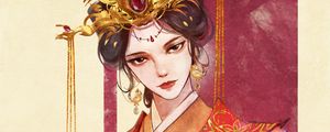 Preview wallpaper girl, kimono, glance, anime, art, japan