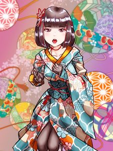 Preview wallpaper girl, kimono, gloves, anime