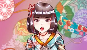 Preview wallpaper girl, kimono, gloves, anime
