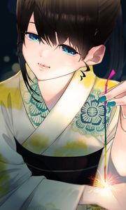 Preview wallpaper girl, kimono, holiday, anime