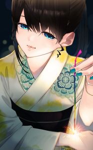 Preview wallpaper girl, kimono, holiday, anime