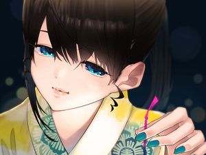 Preview wallpaper girl, kimono, holiday, anime