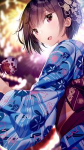 Preview wallpaper girl, kimono, holiday, anime, art