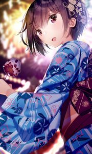 Preview wallpaper girl, kimono, holiday, anime, art