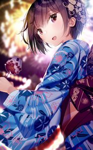 Preview wallpaper girl, kimono, holiday, anime, art