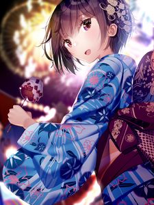 Preview wallpaper girl, kimono, holiday, anime, art