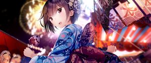 Preview wallpaper girl, kimono, holiday, anime, art