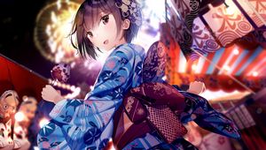 Preview wallpaper girl, kimono, holiday, anime, art