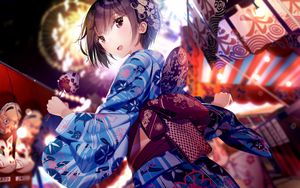 Preview wallpaper girl, kimono, holiday, anime, art