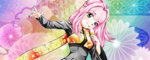 Preview wallpaper girl, kimono, ice cream, anime, art