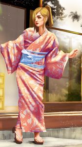 Preview wallpaper girl, kimono, japan, art