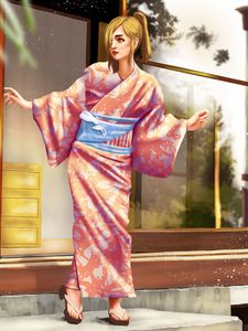 Preview wallpaper girl, kimono, japan, art