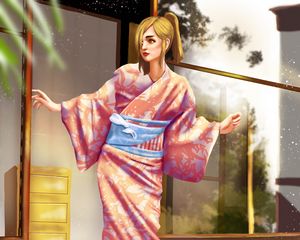 Preview wallpaper girl, kimono, japan, art