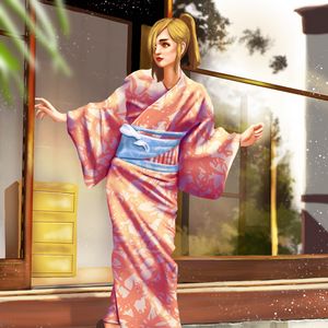 Preview wallpaper girl, kimono, japan, art